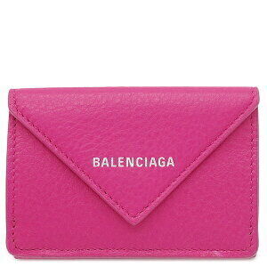 Balenciaga Paper Tri fold Wallet Pink Leather Compact